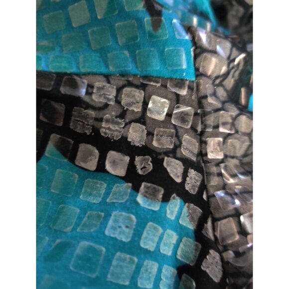 Womens L Blue Blazer Snake Floral Print Bold Chic Glam Statement Jacket Peplum - Picture 6 of 16